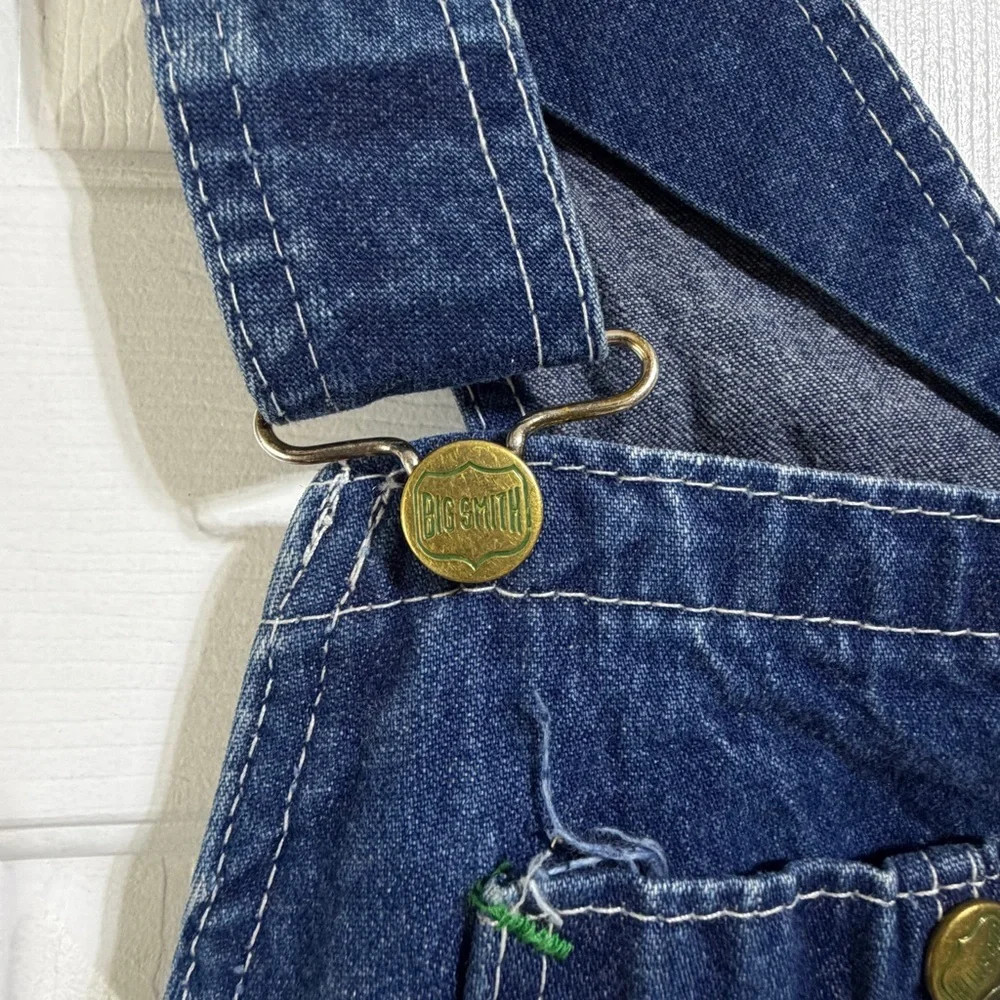 Vintage Big Smith Jean denim overalls size 10 worn distressed 90’s - Picture 7 of 14